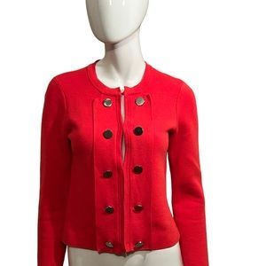 Chicos Red Cardigan Sweater Size 0 Small Long Sleeve